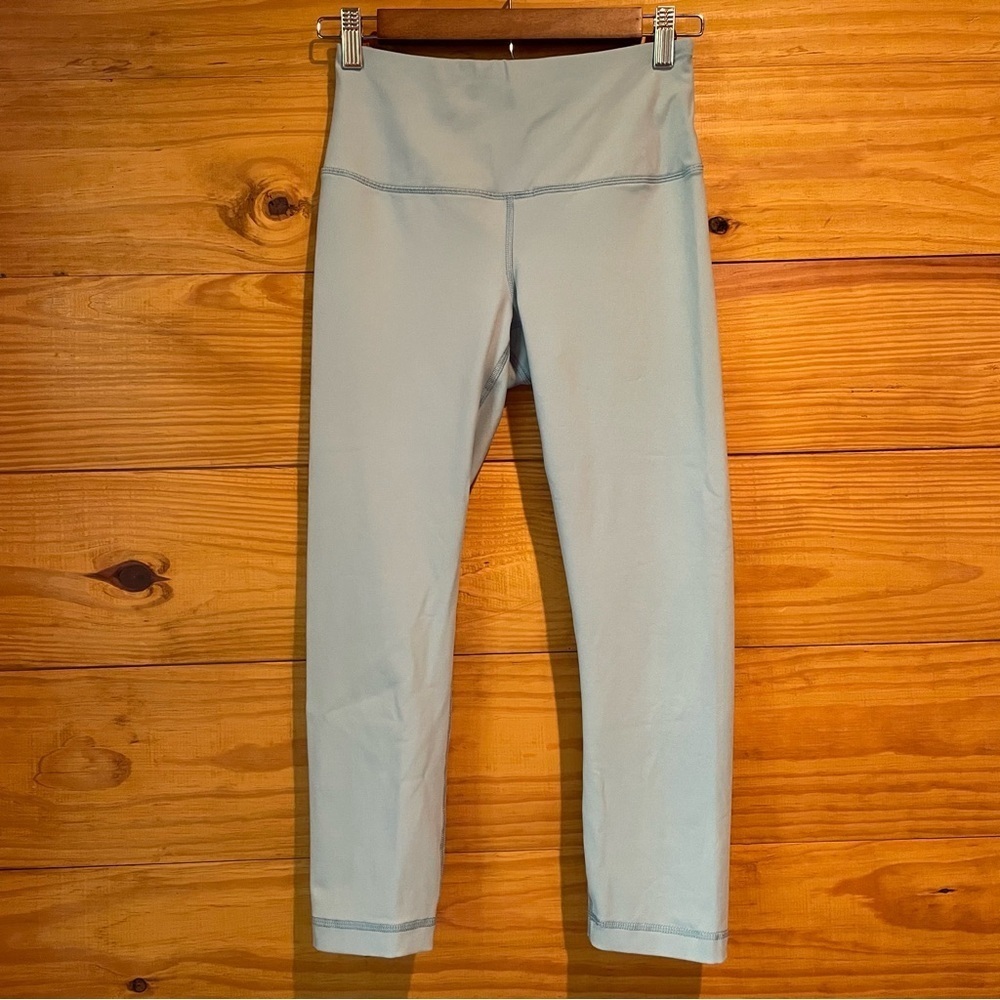 90 Degree By Reflex Powerflex Cropped Capri Leggings Blue Green Small S CW6376